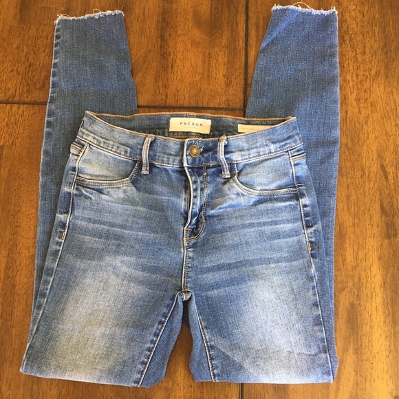Pacsun Skinny Ankle Jeggings Raw Hem 24 - Picture 2 of 8